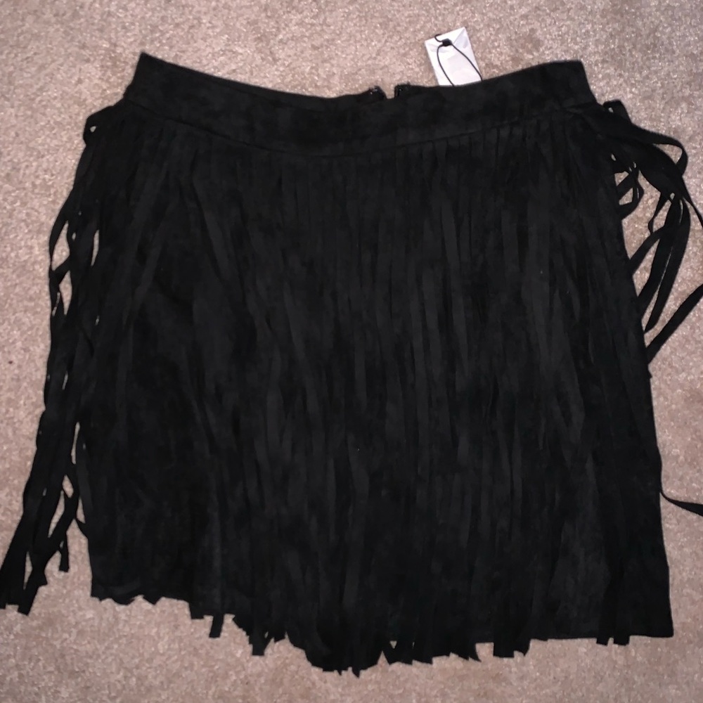 Black fringe skirt